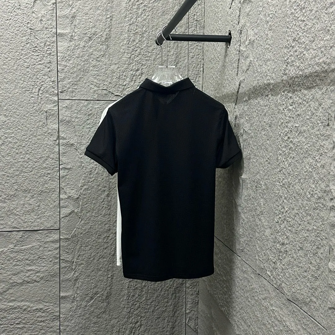 P150 Ralph Lauren POLO 2025 spring and summer new style simple logo letter embroidered pique fabric short-sleeved polo for men and women Size: M L XL 2XL 3XL Color: black white